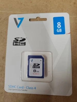 V7 8GB Class 4 SDHC High Speed Data Transfer Card - VASDH8GCL4R-1N. Brand New - Image 1 of 3