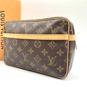 Certified Louis Vuitton Monogram Compiegne 23 Clutch Bag Pouch - Picture 1 of 12