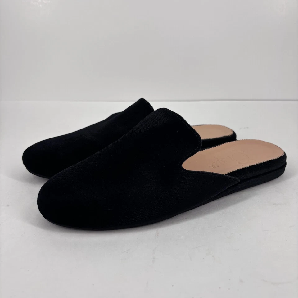 J. Zapatos planos Crew Silk Velvet para mujer EE. UU. 6,5 negros cómodos de lujo BD335 Foto 1 de 4