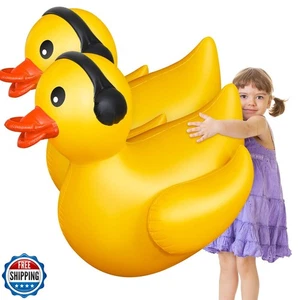 Hungdao 2 Pack 4 Feet Giant Inflatable Duck Huge Rubber Duck Large Blow up Du - Picture 1 of 5