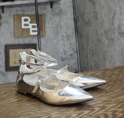 INC International Concepts Mujer Valan Triple Correa Pisos Gris Plateado 7.5M Foto 1 de 4