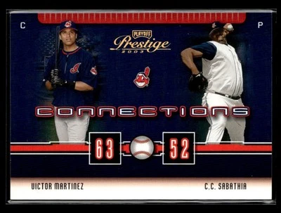 Playoff Prestige 2003 #C-23 CC Sabathia Victor Martinez Connections RC #/100 Foto 1 de 2