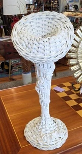 1920s Barbola Roses Wicker Vase Wedding Funeral Basket Cottagecore French? - Picture 1 of 12