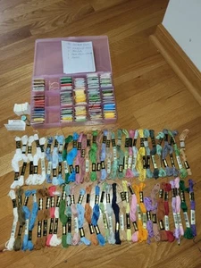 Large Lot 146 Carded/Skeins USED 6 Strand DMC Floss For Embroidery Cross Stitch - Picture 1 of 13