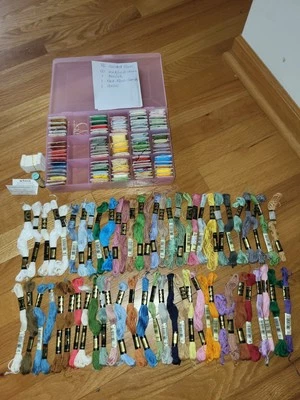 Large Lot 146 Carded/Skeins USED 6 Strand DMC Floss For Embroidery Cross Stitch - Image 1 of 4