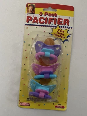 Vtg Baby’s ‘N Things Latex Pacifiers  2002 Latex Nipple 3 Pack REBORN - Image 1 of 4