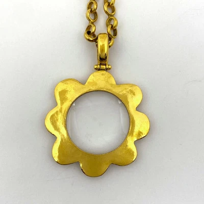 CHANEL Collares y Colgantes Marca de Coco Lupa Cadena Larga GP Oro Foto 1 de 4