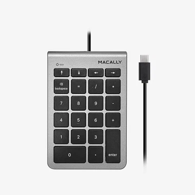 USB C Wired Number Pad for Mac - 10 Key Keypad, Type C Numeric Space Gray  - Image 1 of 2