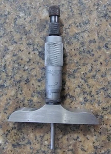 🗽 STARRETT 0-1" DEPTH MICROMETER 3" BASE - Picture 1 of 7