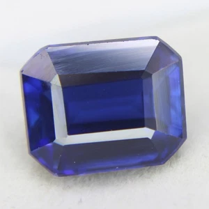 5 Ct Natural Blue Sapphire Loose Gemstones Eye Clean Emerald Shape - Picture 1 of 5