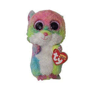Peluche Ty Beanie Boo Arco Iris Hámster 6" Peluche Brillo Acentos Etiquetas - Imagen 1 de 14