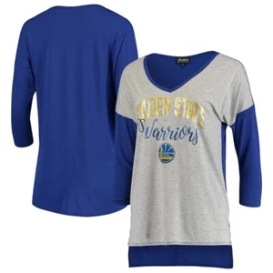 NBA Golden State Warriors Meet Your Match 3/4 Sleeve T-Shirt Gray Women's SMALL - Picture 1 of 3