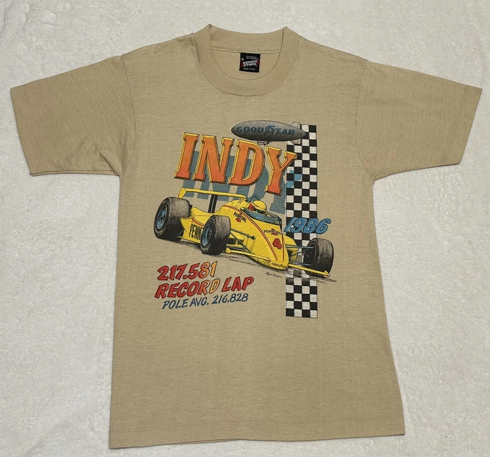 Camiseta De Colección 1986 Indianápolis 500 Racing Pennzoil Rick Mears Record Lap Usada en Excelente Condición Foto 1 de 4