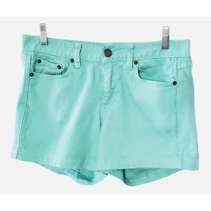 J. Crew Stretch Denim Shorts Turquoise 5 Pockets Boyfriend Casual Summer Sz 6 - Picture 1 of 3