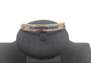 Avon Cool Ombre Slider Bracelet Gold Tone Blue Clear Stones Ajustable 