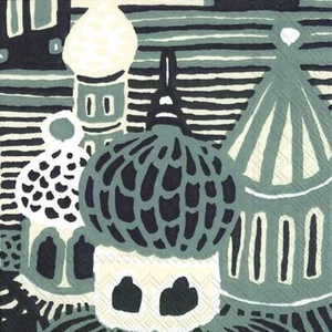 Kumiseva Grey Marimekko buildings house paper 33cm square  lunch napkins 20 pack - Picture 1 of 1