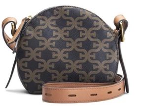 Sam Edelman Signature Tambourine Leather Tote Brass Multi Brown - Picture 1 of 5