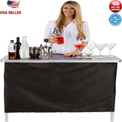 Mesa de Bar Portátil Plegable 40" Alto Falda Negra Estuche de Transporte Incluido Nuevo Foto 1 de 3
