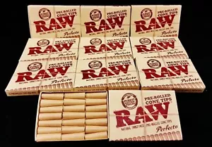 10X Raw Natural Unrefined Perfecto Pre-Rolled Cone Tips 21 Per Pack Free Ship - Picture 1 of 1