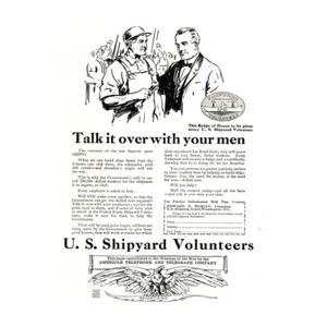 1918 US Shipyard Volunteers: Talk It Over With Your Men Vintage Print Ad - Bild 1 von 1