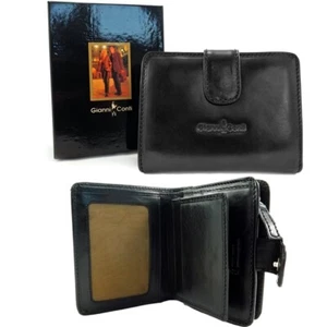 Gianni Conti Leather Purse - Style: 9408020 - Italian leather - BNWT - Black - Picture 1 of 8