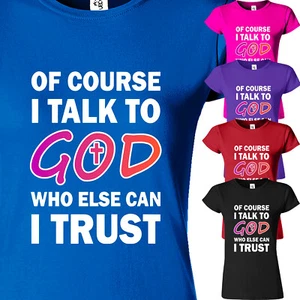 Jesus Cross Trust Christian Womens T Shirt USA Religious God Church New Gift Tee - Picture 1 of 11