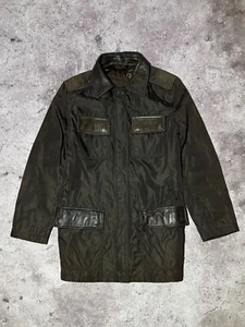 Prada Milano Vintage Nylon Leather Coat Lined Jacket Women's Size S - Picture 1 of 18