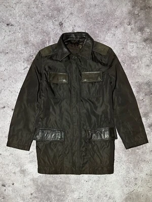 Prada Milano Vintage Nylon Leather Coat Lined Jacket Women's Size S - Image 1 of 4