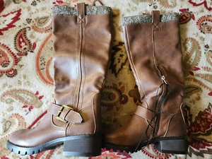 Mossimo Supply Co. Boots Women Tall Riding Faux Fur Brown [NEW] Size 6 - Picture 1 of 3