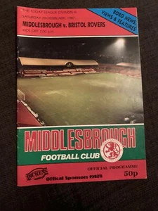 1987 Middlesbrough V Bristol Rovers Football Programme - Picture 1 of 2