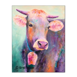 Cow with Cowbell Art Print by Krystle Cole - Picture 1 of 4