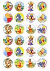 24 WINNIE THE POOH CUPCAKE TOPPER WAFER RICE EDIBLE FAIRY CAKE BUN TOPPERS