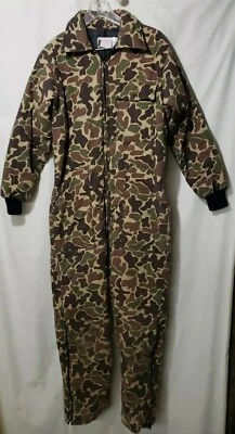  Vintage Jim Catfish Hunter Hunting Camouflage Camo Coverall Saftbak USA cp - Image 1 of 4