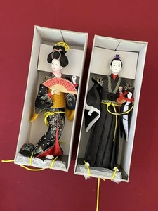 Poupées Figurines Japonaises Chinoises Samouraï Geisha Vintage - Imagen 1 de 14