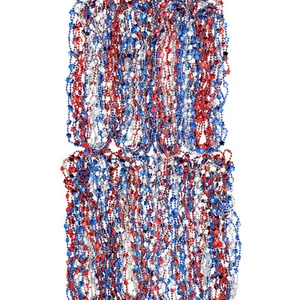 30" Bulk 480 Pc. Metallic Patriotic Stars & 14mm Bead Necklaces - Picture 1 of 2