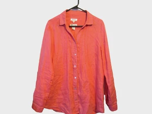 Malvin Hamburg Deutschland 100% Leinen Plissee Tunika Bluse Größe US 10 - Bild 1 von 6