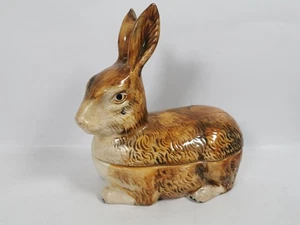 Michel Caugant Rabbit/Hare Hand Painted Pheasant Lidded Pate Dish/Terrine - Picture 1 of 16