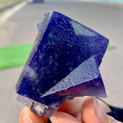 166GRare Transparente Azul Cúbico Fluorita Mineral Cristal Muestra/China Foto 1 de 4