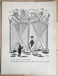 Peynet Gravure humoristique Harpe cordes cassées les amoureux de Peynet - Imagen 1 de 1