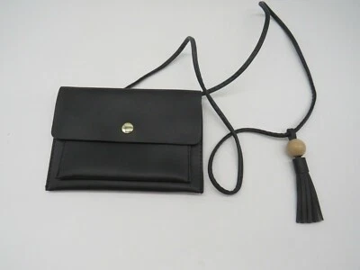 Umhänge Handtasche Damen Leder Schwarz ca. 19x14x2 cm - Bild 1 von 4