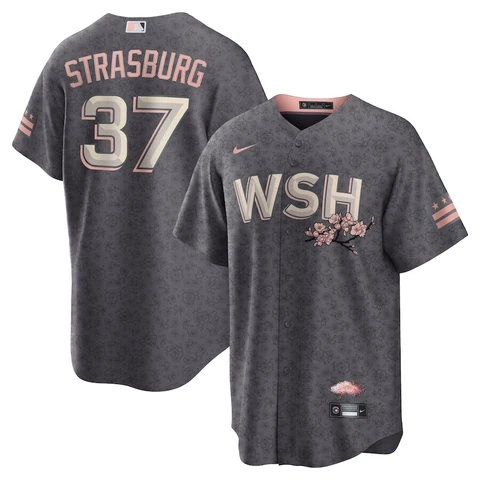 Washington Nationals Stephen Strasburg Nike Gray 2022 City Connect MLB Jersey Cover