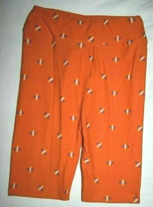 LuLaRoe L/XL Kids Leggings Orange Yellow X Pattern Printed Bright Bold Fun - Picture 1 of 1