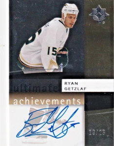 RYAN GETZLAF 2007-08 Upper Deck Ultimate Achievements Autograph 19/25 VERY-RARE - Picture 1 of 4