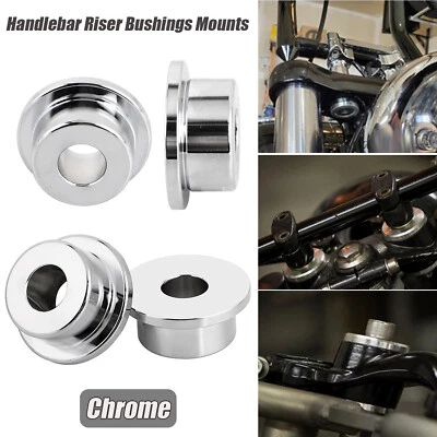 CNC Solid Billet Handlebar Riser Bushings for Harley Softail Dyna Sportster FXR - Image 1 of 4