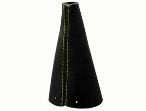 CITROEN C4 I (2004-2011) Soufflet Levier De Vitesse 100% Cuir - Couture Jaune - Picture 1 of 1