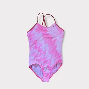 Nike Womens One Piece Swimsuit Pink Open Back Racerback Athletic Swimmer M - 12 - Picture 1 of 8
