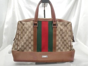 GUCCI gg canvas sherry line tote bag GG pattern limited edition leather #6097P - Picture 1 of 24