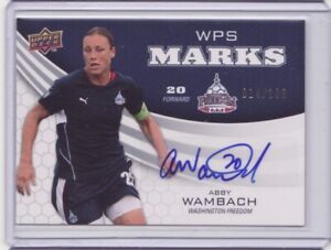 2010 Upper Deck MLS WPS Marks Autograph #AW Abby Wambach 014/100 Auto - Flat S/H