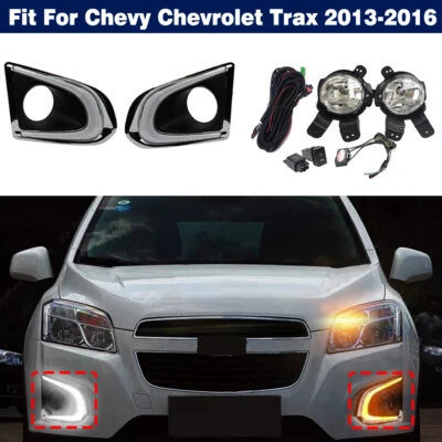 LED DRL Fog Lights Daytime Running Lamp Cover For Chevy Chevrolet Trax 2013-2016 - Image 1 of 4
