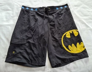 DC Comics Batman Logo Mens Black Printed Swimming Board Shorts Size XL 95cm New - Picture 1 of 4